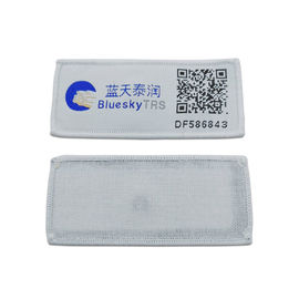 Matéria têxtil impermeável de alta temperatura da tela da etiqueta da lavanderia da frequência ultraelevada RFID do ofício do bordado