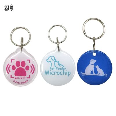 Custom 13.56MHz NTAG213 programável Smart Epoxy Keyfob Tags RFID Tag Chave de Chave NFC