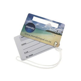 Cartão de etiqueta de suspensão cortado plástico laminado da bagagem do cartão do PVC do furo CMYK de Pounching
