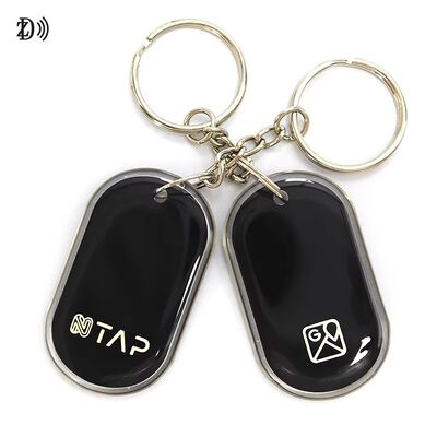 Cartão de controle de acesso de impressão personalizado NFC 13.56Mhz RFID Epoxy Tag NFC Keychain MIFARE Classic EV1 1K