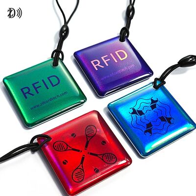 Custom 13.56MHz NTAG213 programável Smart Epoxy Keyfob Tags RFID Tag Chave de Chave NFC
