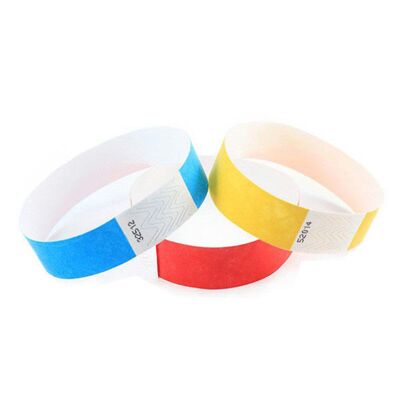 Impressão personalizada de logotipo Papel à prova d'água RFID Pulseira Estampagem Quente Disponível Tyvek Pulseiras Bilhetes de festa Pulseiras ID Band