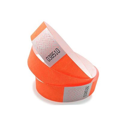Impressão personalizada de logotipo Papel à prova d'água RFID Pulseira Estampagem Quente Disponível Tyvek Pulseiras Bilhetes de festa Pulseiras ID Band