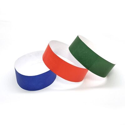 Impressão personalizada de logotipo Papel à prova d'água RFID Pulseira Estampagem Quente Disponível Tyvek Pulseiras Bilhetes de festa Pulseiras ID Band