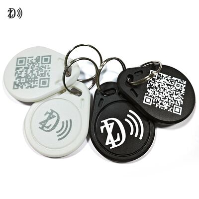 Chaveiro ABS RFID MIFARE Classic EV1 à prova d'água com LOGOTIPO/código QR personalizado para controle de acesso de portas