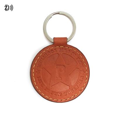 Chave de chave em relevo personalizada resistente à água 13,56MHz NFC Key Tag Leather Keyfob Wearable NFC RFID Keyfob