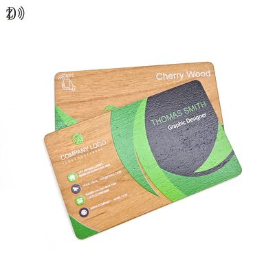Venda Direta de Fábrica Logotipo Personalizado Gravado Madeira RFID Cartão de Visita NFC ISO14443A 13.56MHz Cartão de Identificação de Hotel NFC de Madeira em Branco