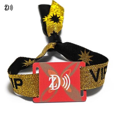 NFC personalizado de 13,56 MHz Pulseira de tecido descartável S50 Chip RFID Pulseira para Controle de Acesso de Parte do Evento