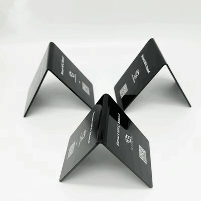 Logotipo personalizado NFC Stand Revisão de mídia social NTAG213 NFC PVC Google Review Card Menu Display Stand