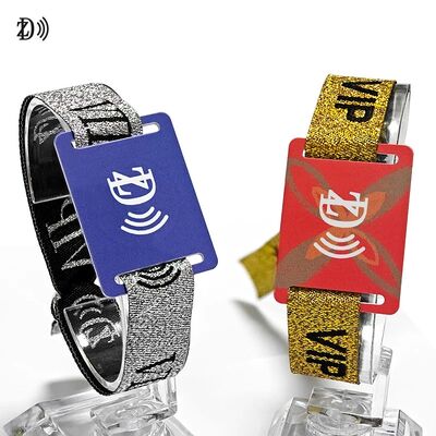 NFC personalizado de 13,56 MHz Pulseira de tecido descartável S50 Chip RFID Pulseira para Controle de Acesso de Parte do Evento